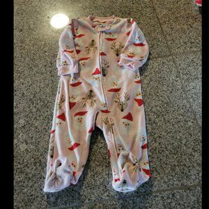 Girls size 9 months santa footie pajama